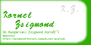 kornel zsigmond business card